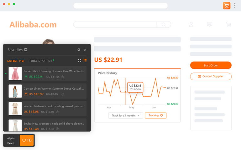Công cụ theo dõi giá của Alibaba Công cụ theo dõi giá của Alibaba